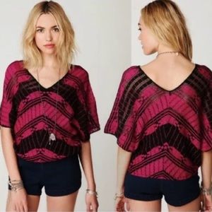 Free People • “ weave me tee” • poncho style top